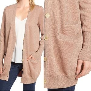 NEW J. Crew Collection Double Knit Lurex Sparkle Cardigan Sz S